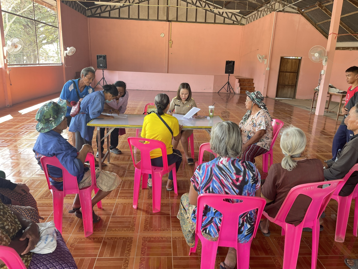 องค์การบริหารส่วนตำบลประสุข ออกบริการจ่ายเบี้ยยังชีพผู้สูงอายุและผู้พิการ ประจำเดือน กุมภาพันธ์ 2568 จำนวน 21 หมู่บ้าน